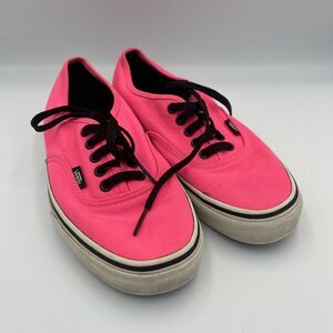 Vans Authentic Shoes Womens Size 8.5 Mens 7 Hot Pink Sneakers Low Top Skate